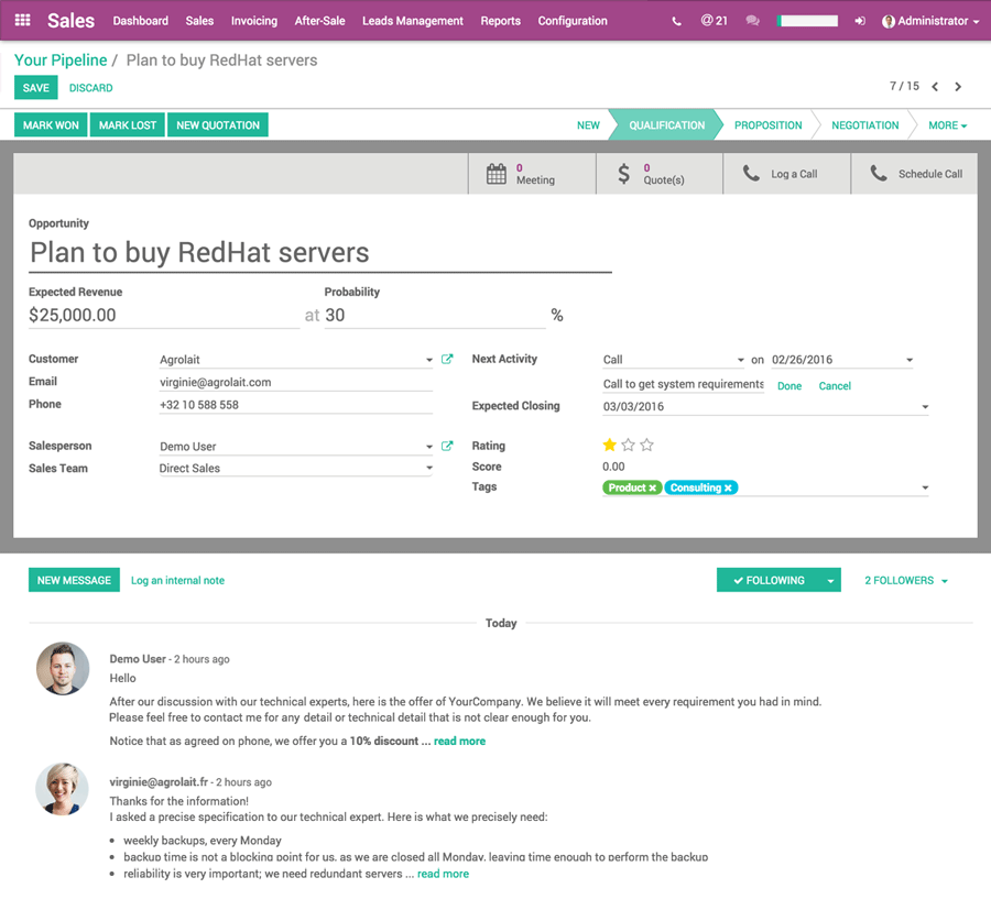 Odoo text and image block